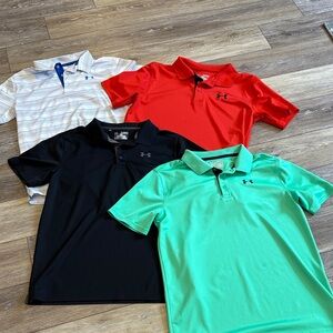 Under Armour Kids Polo Pack - Red, Black, Aqua, White Striped